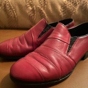 Rieker Ladies slip on booties.  Ruby Red.